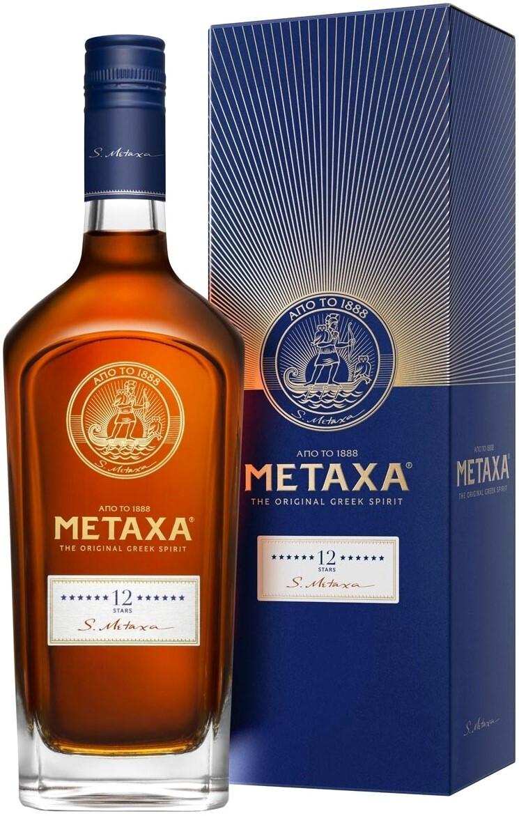 METAXA BRANDY 12 STAR GBX  1 L